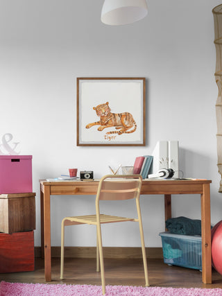 "Hello Little Tiger" Framed Painting Print, 32x32