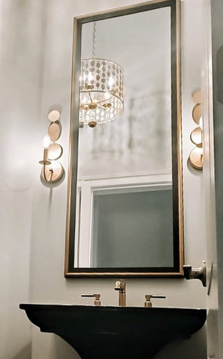 Kendall Framed Wall Mirror, Black and Gold, 26"x38"
