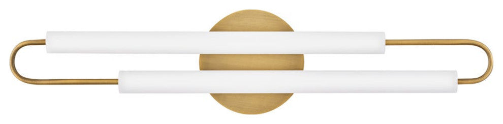 Hinkley EOS Lg 25" LED Bath Vanity Light Fixture, Lacquered Brass + Etched Glass