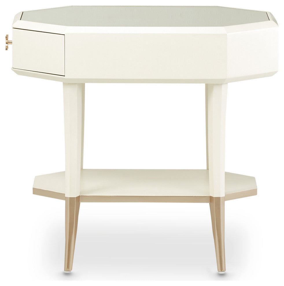 La Rachelle Octagonal End Table - Medium Champagne