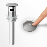 VIGO 1.75" W Bathroom Sink Pop-Up Drain, Chrome, With Overflow