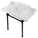 Kingston Brass LMS36M8SQ0ST 36" Carrara Marble Console Sink, Legs