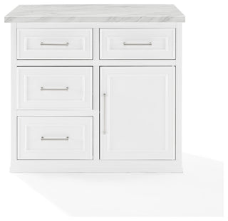 Cutler Faux Marble Top Kitchen Island