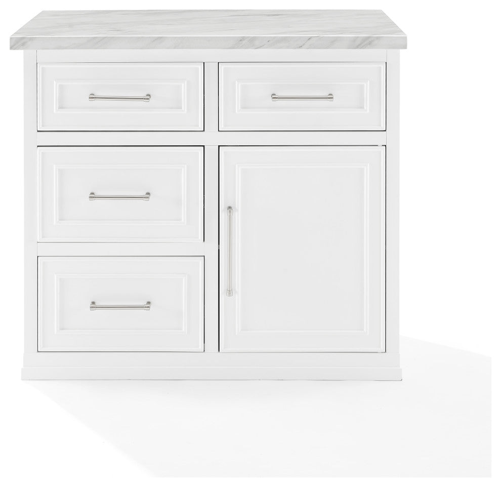 Cutler Faux Marble Top Kitchen Island