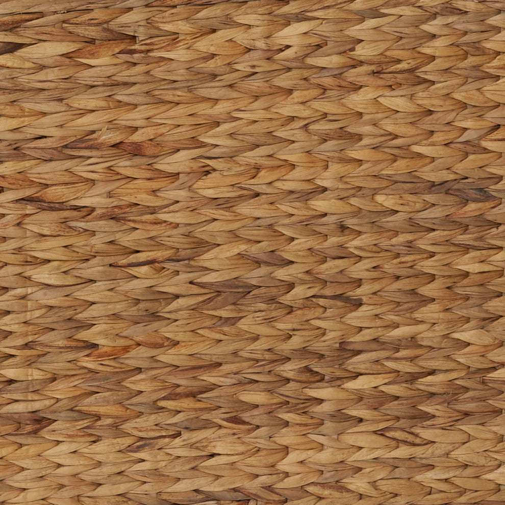 Large Curved Wicker Storage Chest, Liner, Water Hyacinth