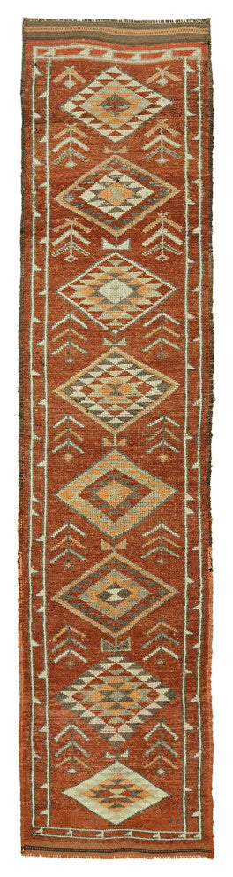 Rug N Carpet - Handmade Anatolian 2' 11" x 12' 0" Antique Runner Rug
