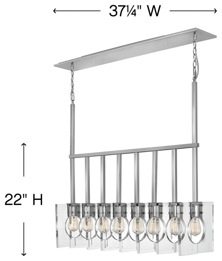 Hinkley Ludlow Eight Light Linear, Polished Nickel*