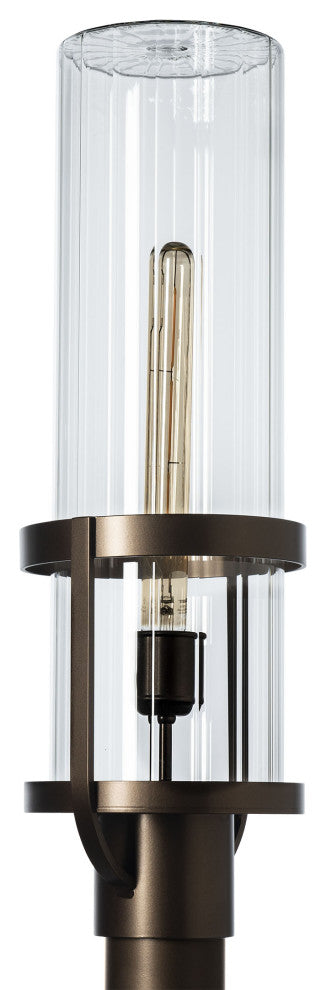 Alcove Outdoor Post Light Coastal Bronze Finish, Clear Glass
