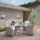 Modern Contemporary Set of 5, Patio Dining Set, White, Polywood, Aluminum
