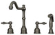 Two-Handles Copper Widespread Kitchen Faucet with Side Sprayer, Gun Black