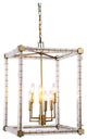 Cristal 6-Light Pendant, Burnished Brass, Clear Crystal Glass