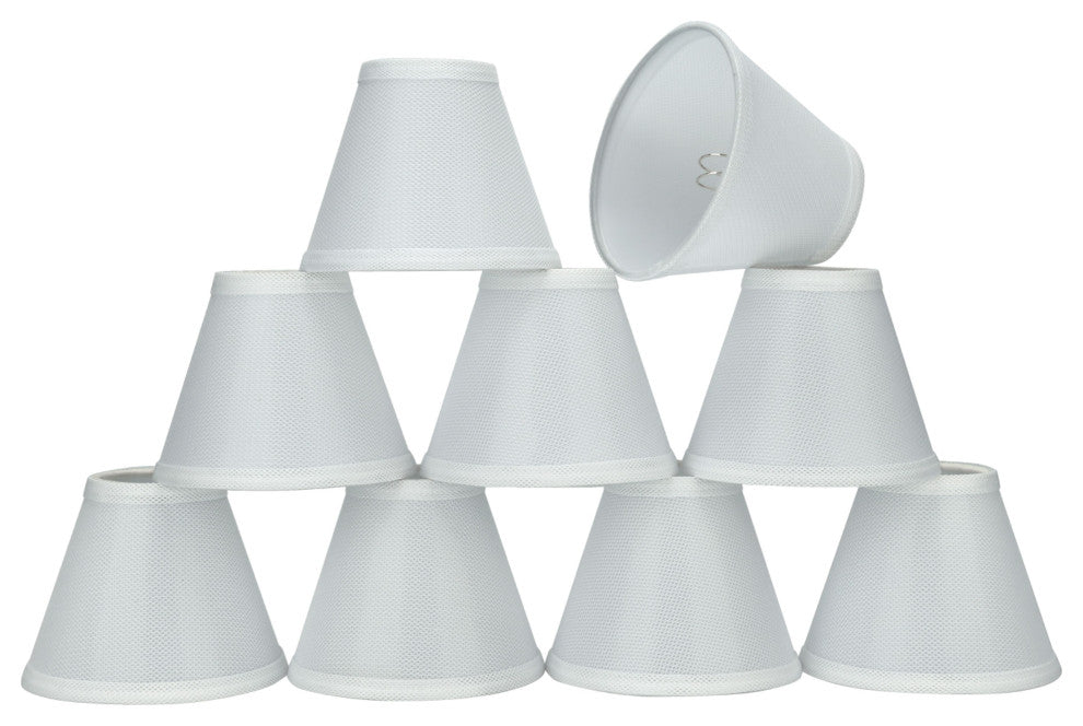 32107-9 Small Hardback Empire  Chandelier Clip On Lamp Shade White 3"x6"x5"