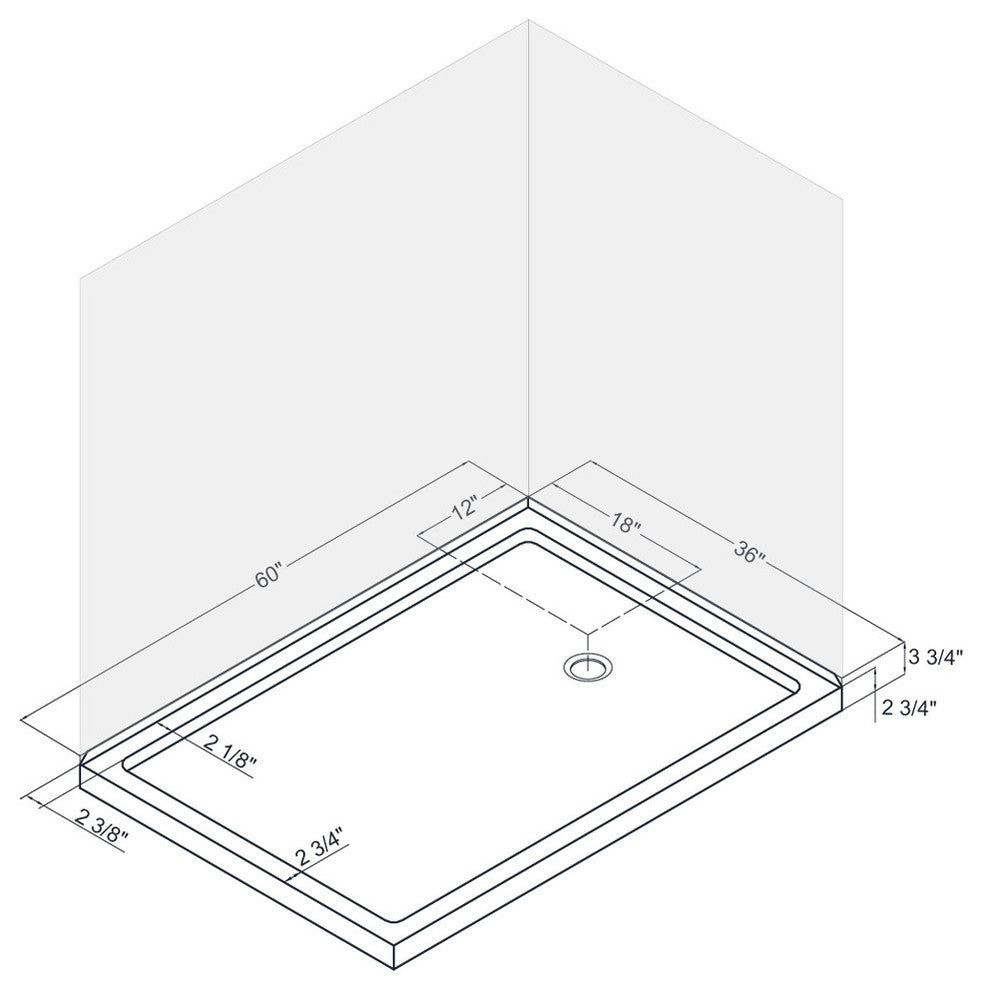 DreamLine SlimLine Double Threshold Shower Base, DLT-1036602-22, Biscuit