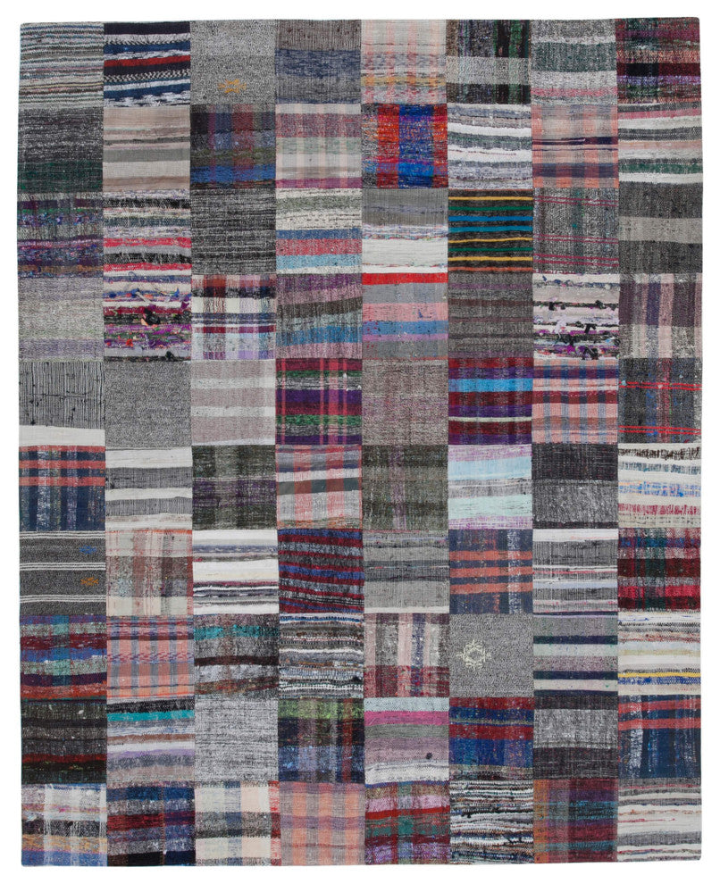Rug N Carpet - Handmade Turkish 7' 10'' x 9' 9'' Vintage Patchwork Kilim Rug