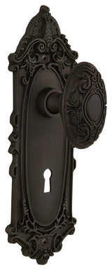 Double Victorian Plate With Victorian Knob, Oil-Rubbed Bronze