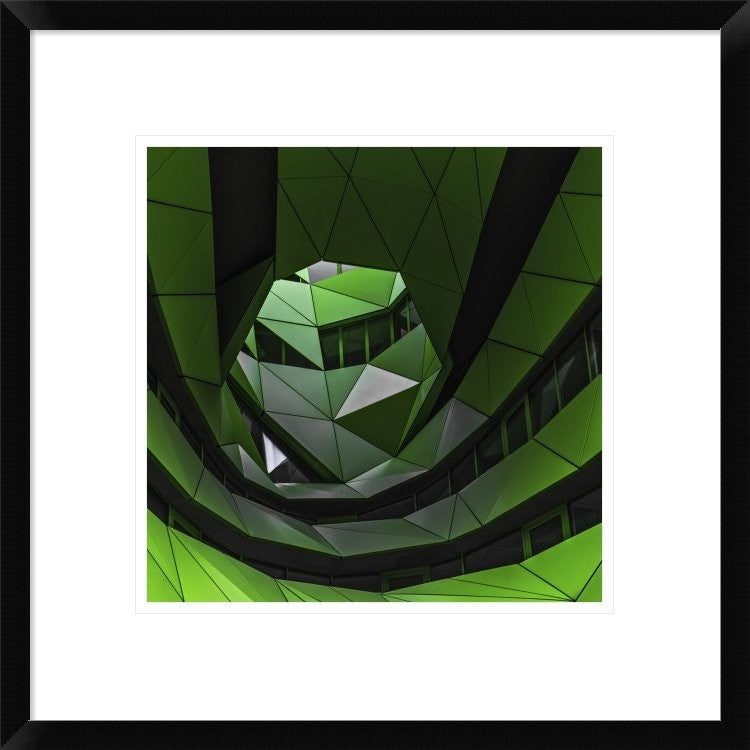 "Green Offices" Framed Digital Print by Gilbert Claes, 20"x20"