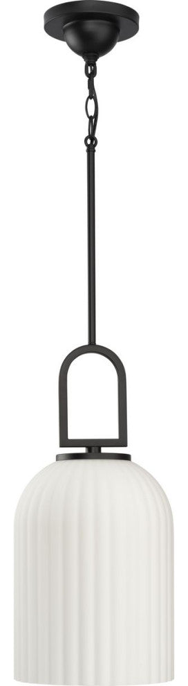 Stanza Collection One-Light New Traditional Pendant Light, Matte Black