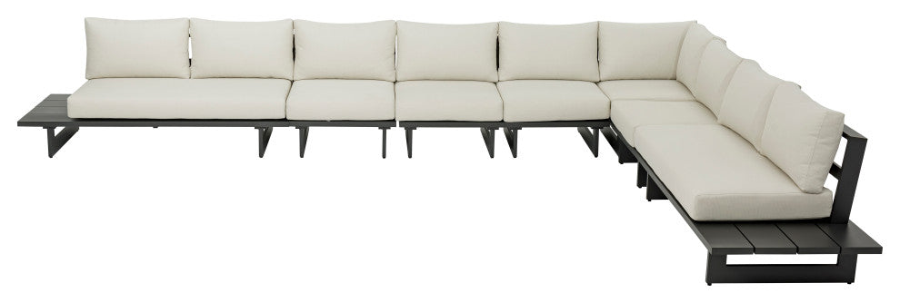 Maldives Cream Water Resistant Fabric Outdoor Patio Modular Sectional