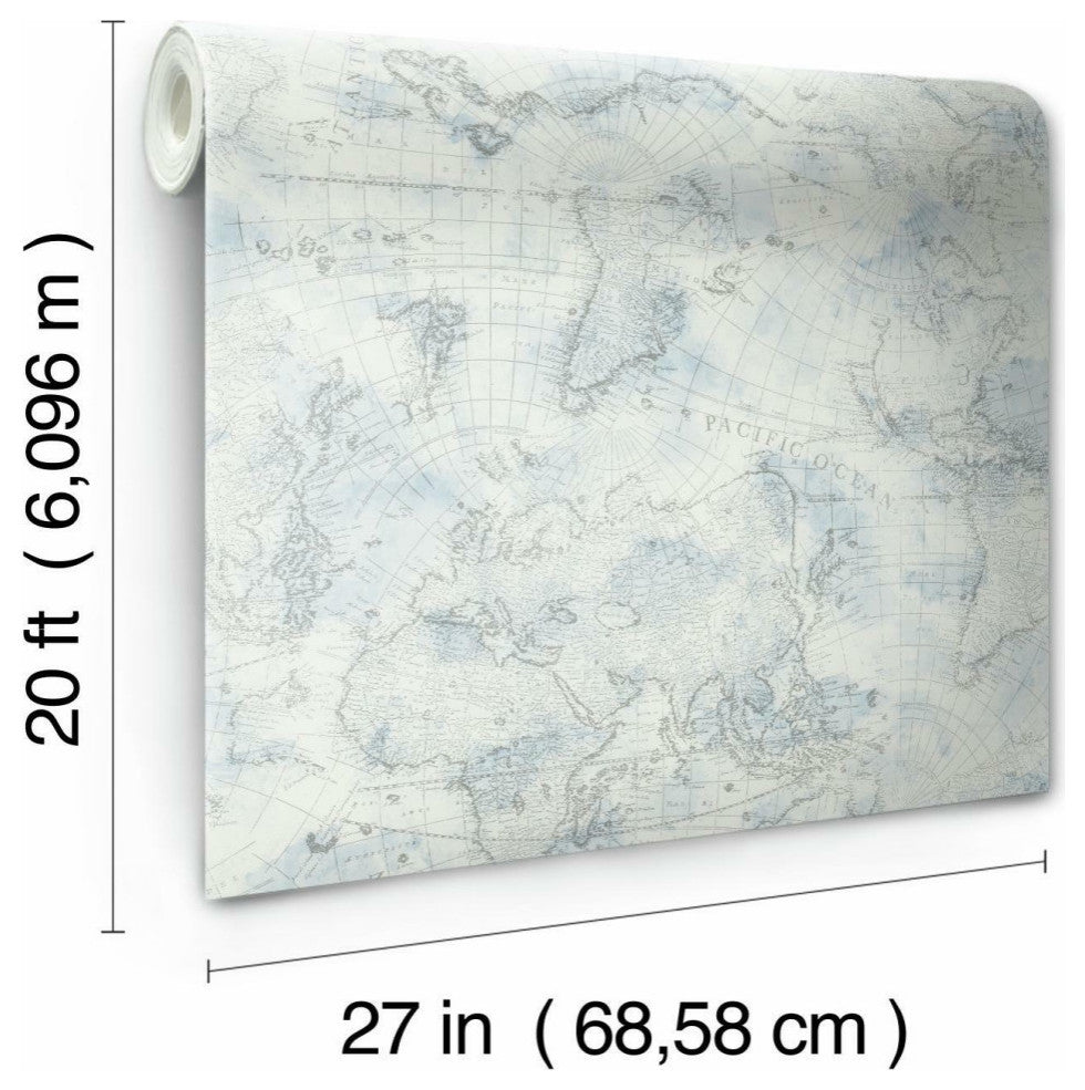 Coastal Map Peel and Stick Wallpaper