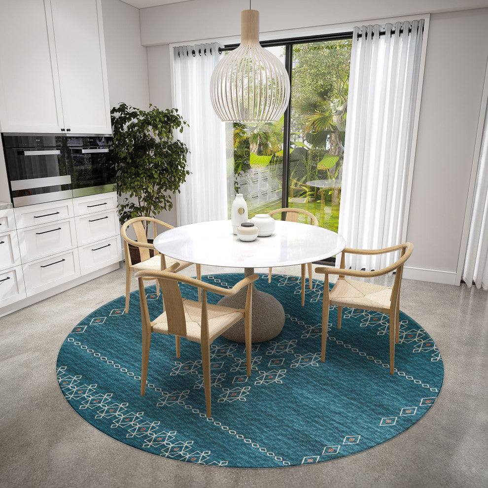Indoor/Outdoor Sedona SN3 Riverview Machine Washable 10' x 10' Round Rug