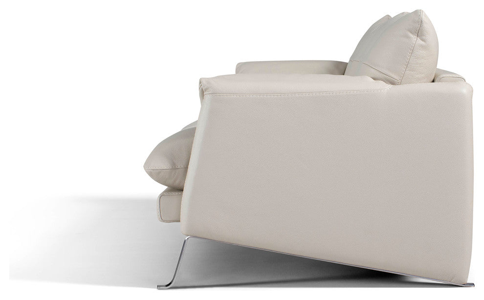 Divo Design Genuine Leather Sofa, Light Gray
