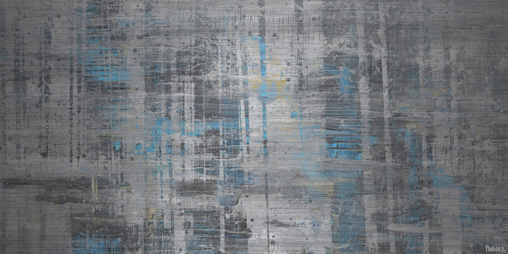 "Hints of Blue" Painting Print on Brushed Aluminum, 36"x18"