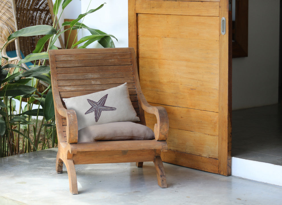14x20" Starfish Nautical Decorative Indoor Pillow, Dusty Purple