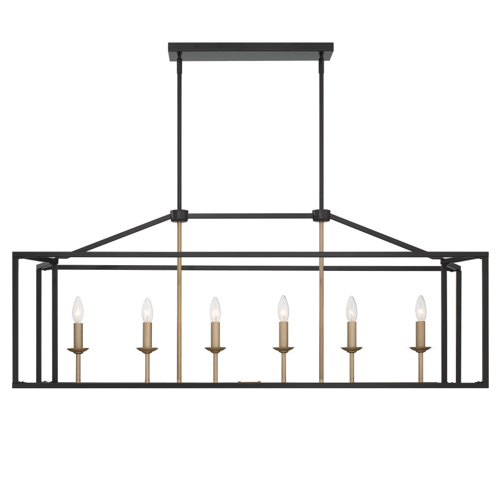 6 Light Kitchen Island Linear Pendant