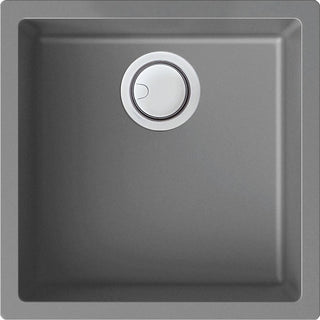 Transolid Zero 18"x18" silQ Granite Dual Mount Single Bowl Kitchen Sink, Grey