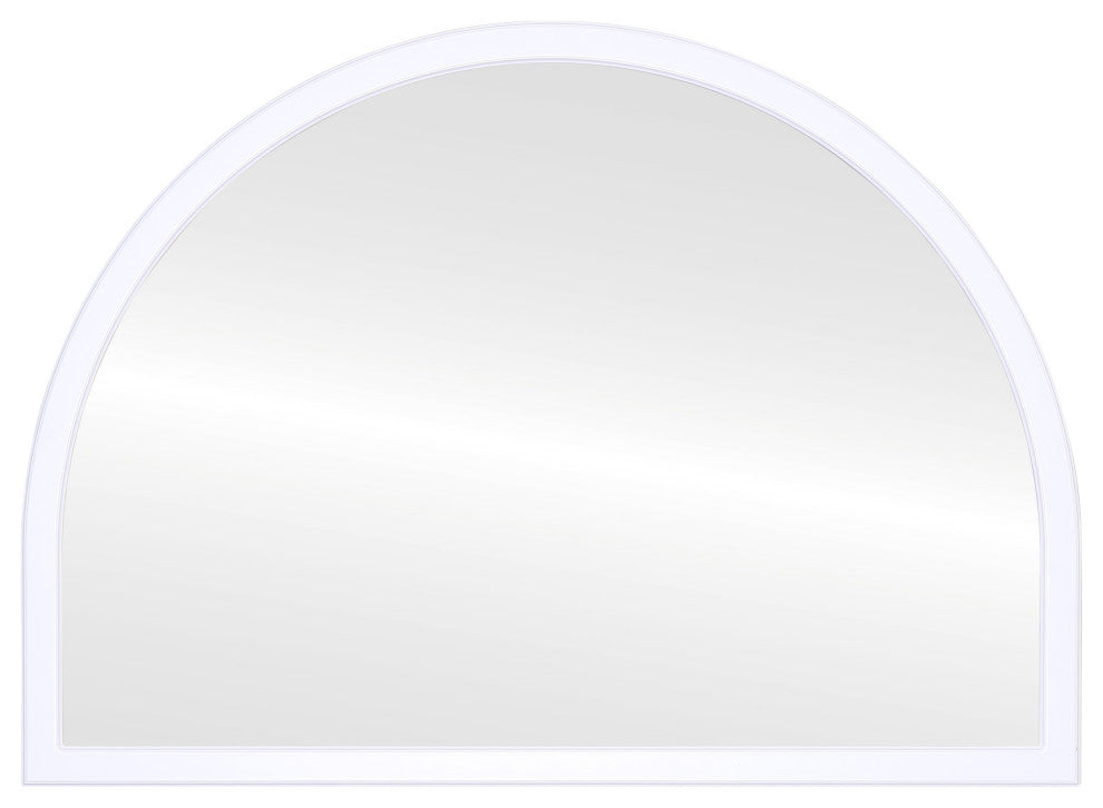 Pescara Framed Mantel Mirror, Crescent Cathedral, 38.4"x27.4", Linen White