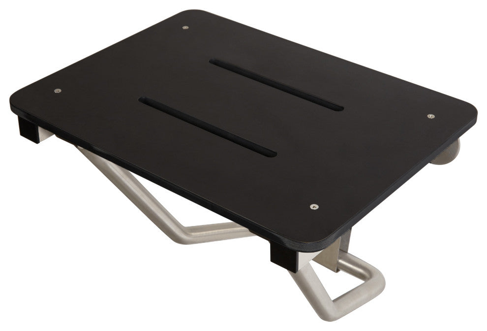 Folding Wall Mount Shower Seat Bench, ADA Compliant, Matte Black, 30"