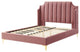 Platform Bed Frame, Queen Size, Velvet, Pink, Modern Contemporary, Bedroom