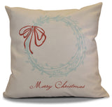 Merry Wishes Pillow, Aqua, 20"x20"