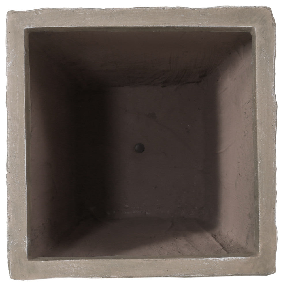 Mistler Outdoor Cast Stone Planter, WxDxH, 16.25wx16.25dx31h