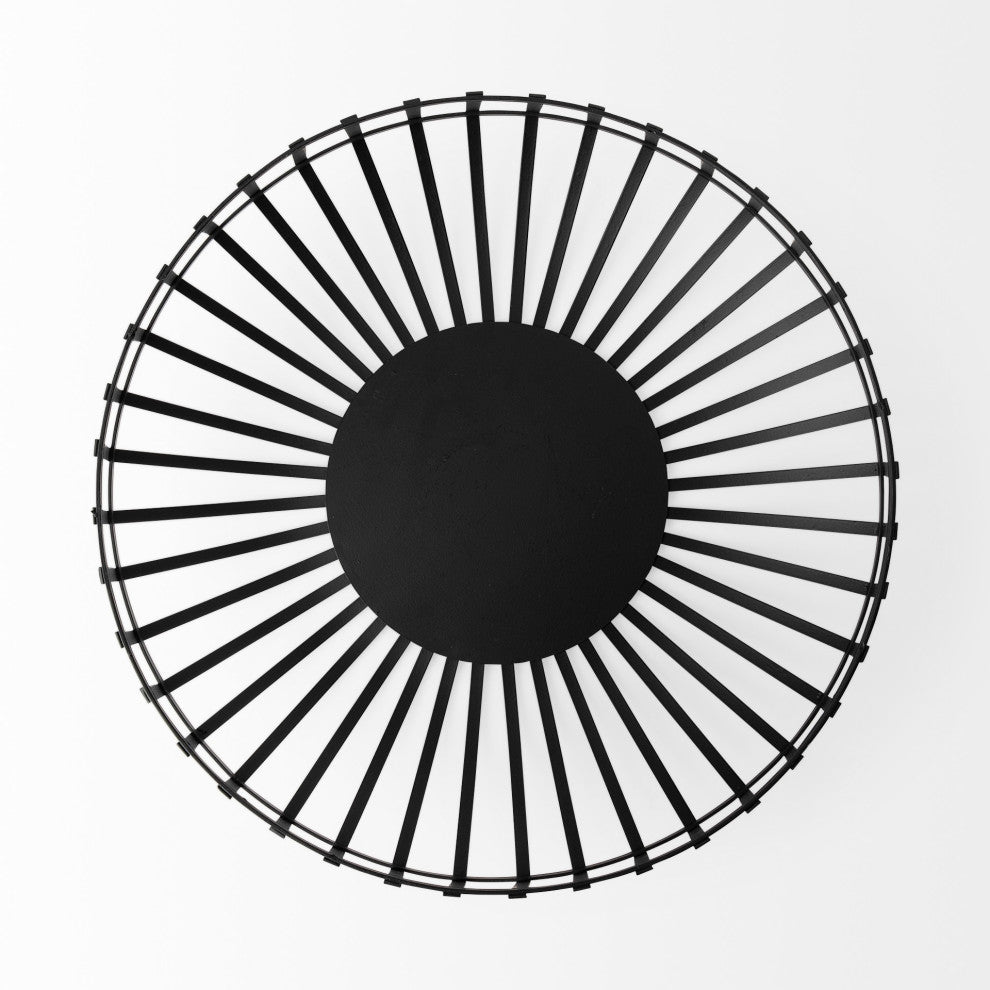 Set of Two Black Metal Wire Decorative Bowls