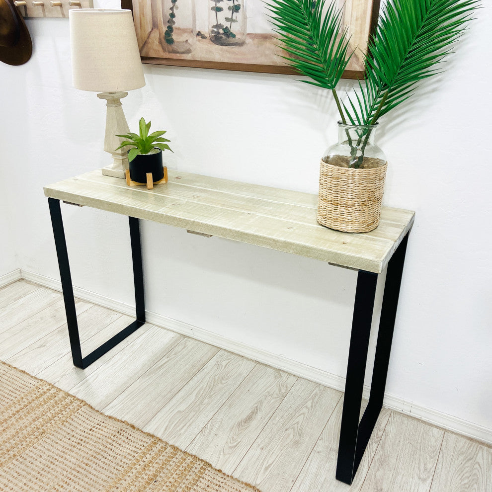 Barn Walls Bedroom Console Table Accent Table, Handcrafted, Sagewash, 48" Length