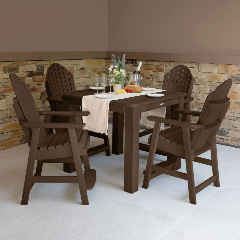 Hamilton 5-Piece Square Counter-Height Dining Set, Weathered Acorn