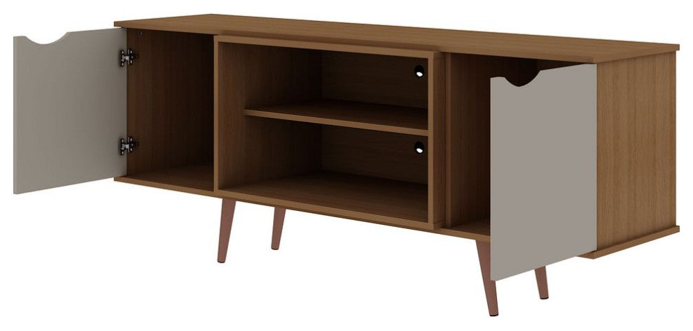 Hampton 62.99 TV Stand in Off White and Maple Cream