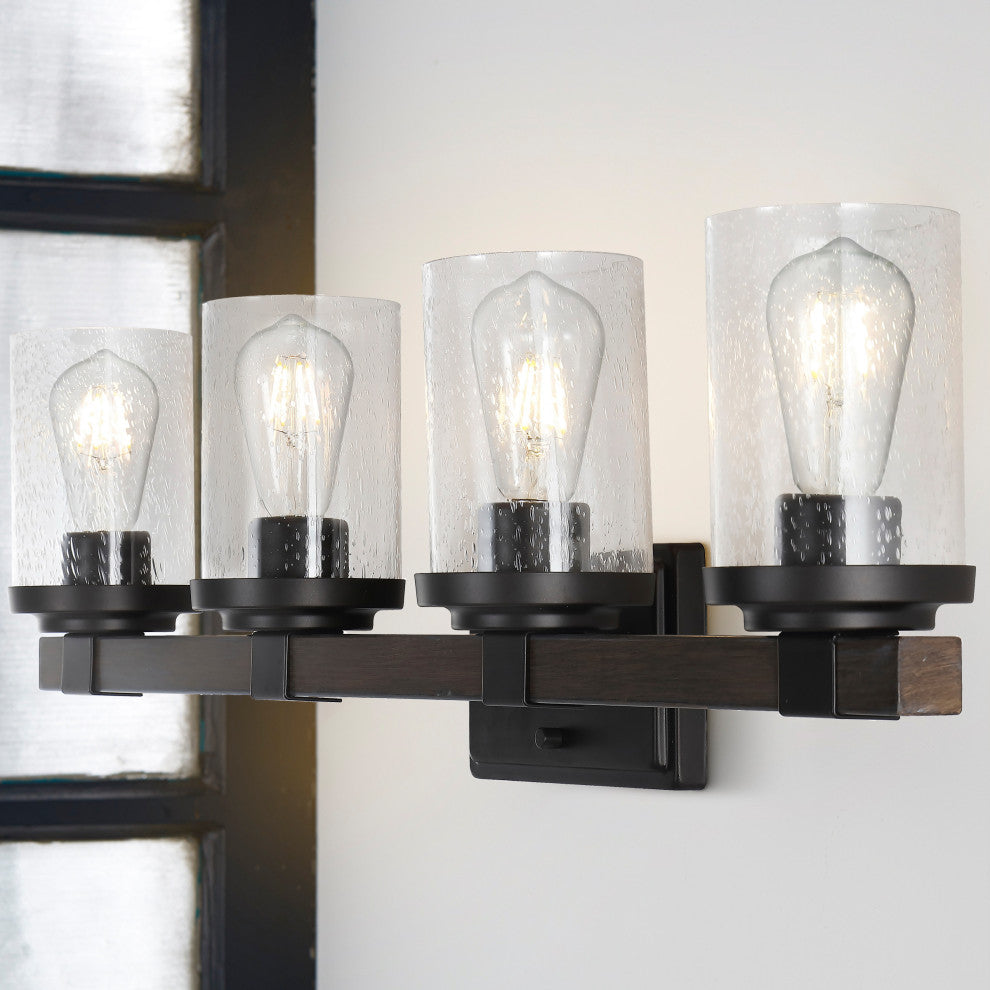 Bungalow Iron LED Vanity Light, Oil Rubbed Bronze, 4 Bulb