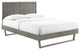 Alana Twin Wood Platform Bed With Angular Frame Gray