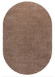 Haze Solid Low-Pile Brown 5 ft. x 8 ft. Oval Area Rug