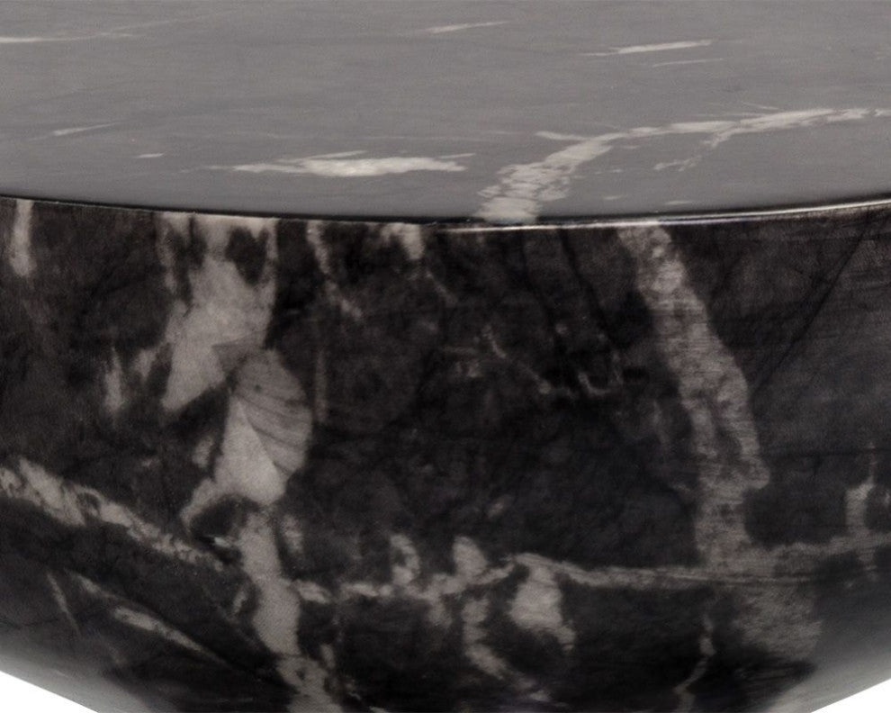 Goya End Table, Marble Look, Black