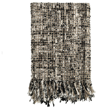Porter Recycled Cotton Blend Throw Blanket Blanket, Black
