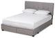 Light Grey Fabric Upholstered 2-Drawer King Size Platform Storage Bed