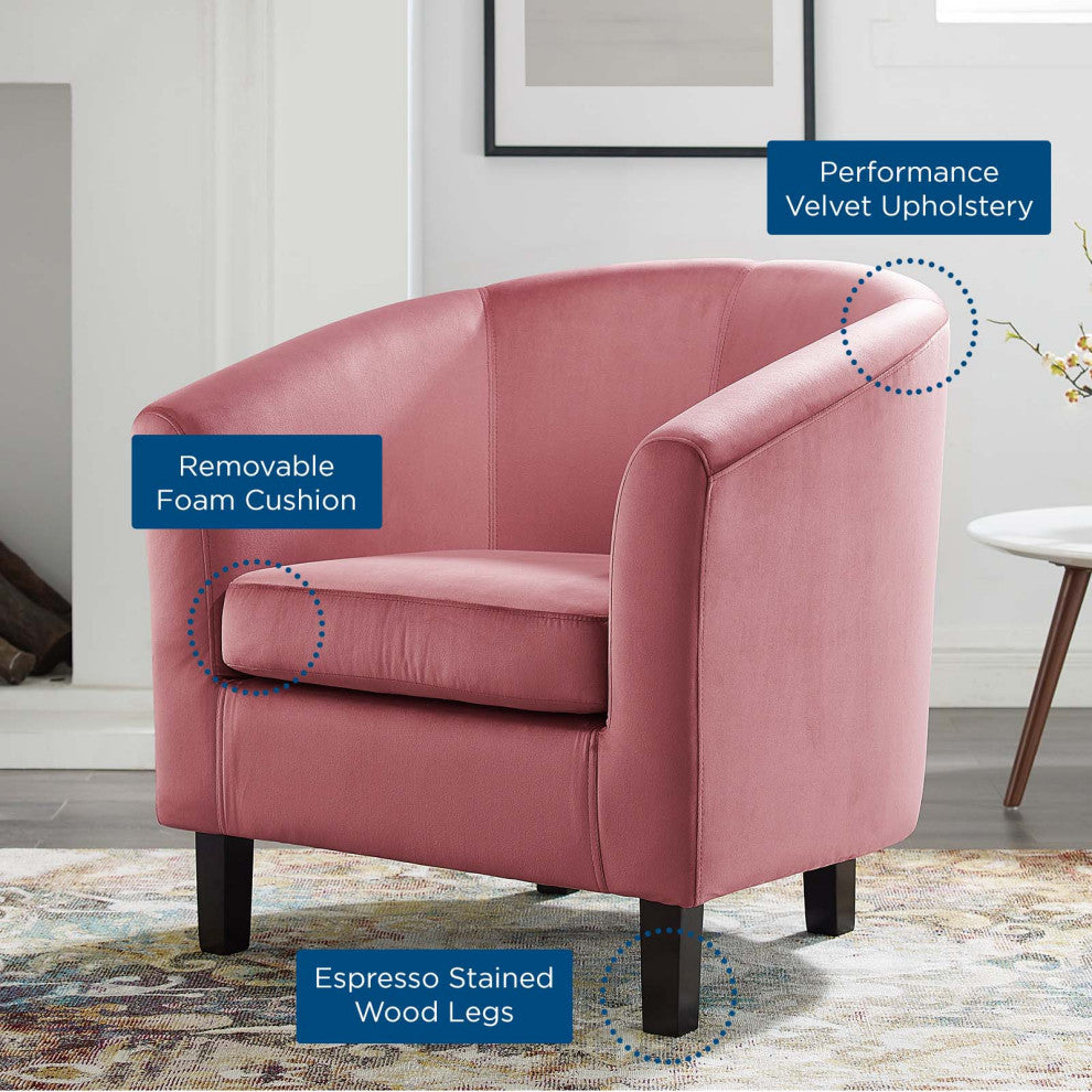 Armchair Accent Chair, Velvet, Pink, Modern, Living Lounge Hotel Hospitality