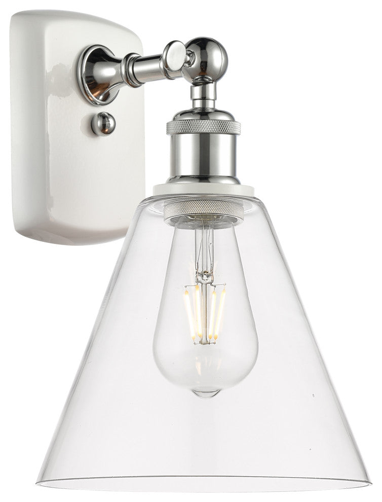 Innovations 516-1W-WPC-GBC-82 1-Light Sconce, White, Polished Chrome