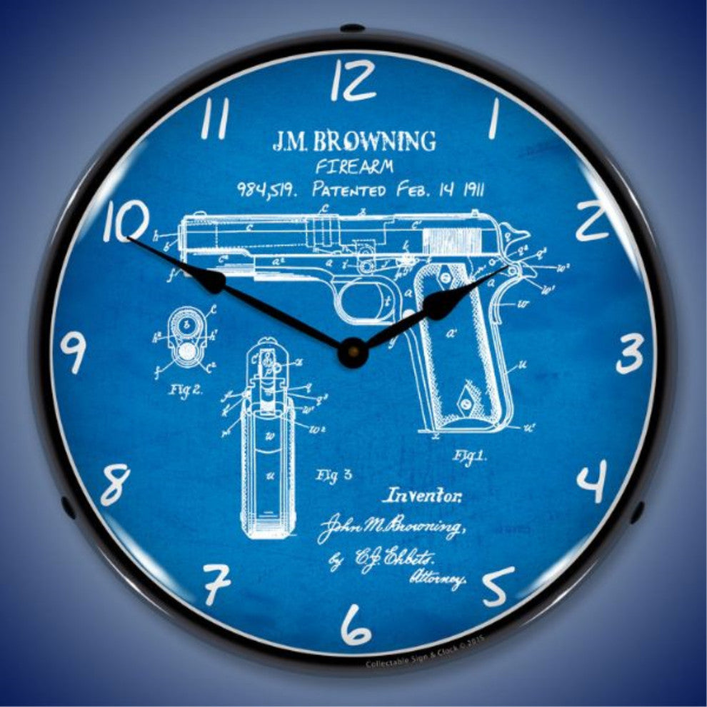 RE1507608 Colt 1911 Patent Clock