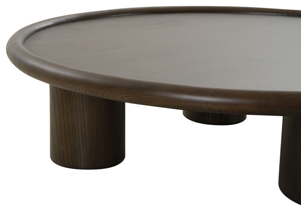 Strauss Contemporary Brown Ash Round Coffee Table