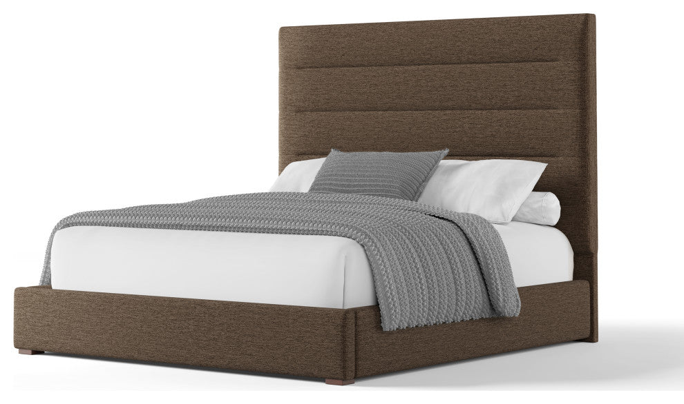Nativa Interiors Moyra Horizontal Channel Bed, Brown, King, Medium 67"
