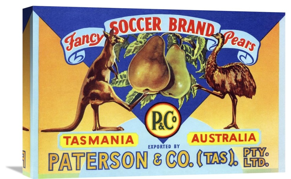 Fancy Soccer Brand Pears, 22"X15"
